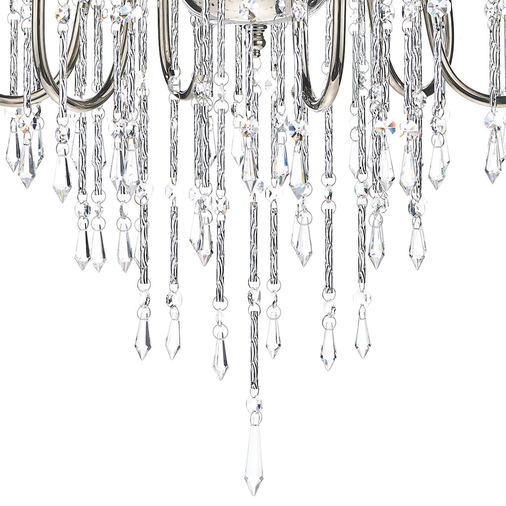 Daniella 6 Light Pendant Polished Nickel Crystal Dual Mount<br>Polished Nickel