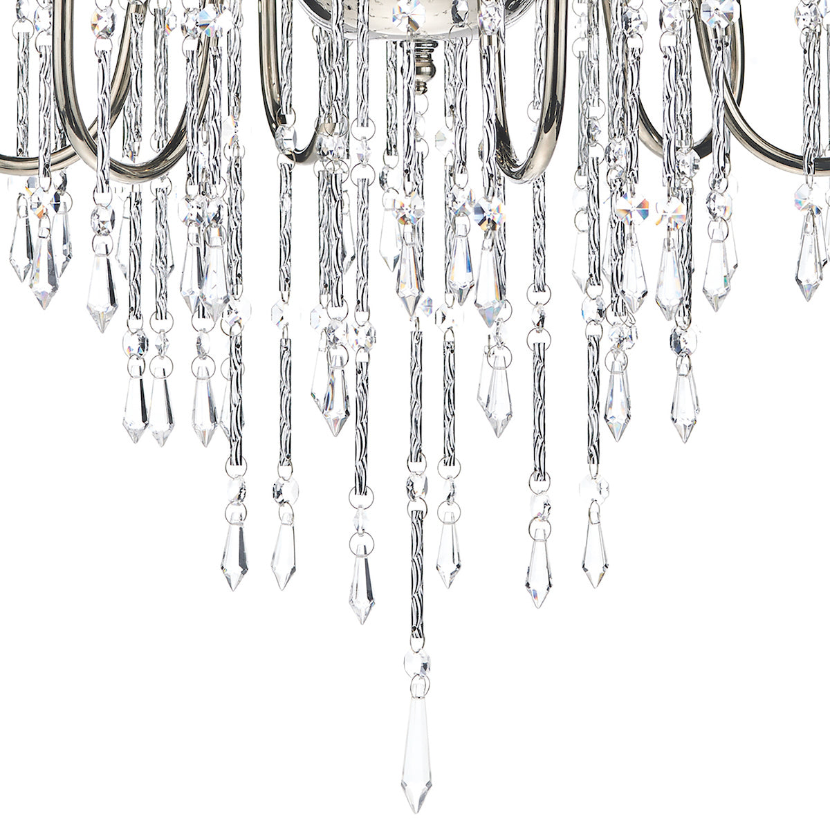 Daniella 6 Light Pendant Polished Nickel Crystal Dual Mount<br>Polished Nickel