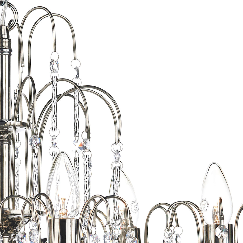 Daniella 6 Light Pendant Polished Nickel Crystal Dual Mount<br>Polished Nickel