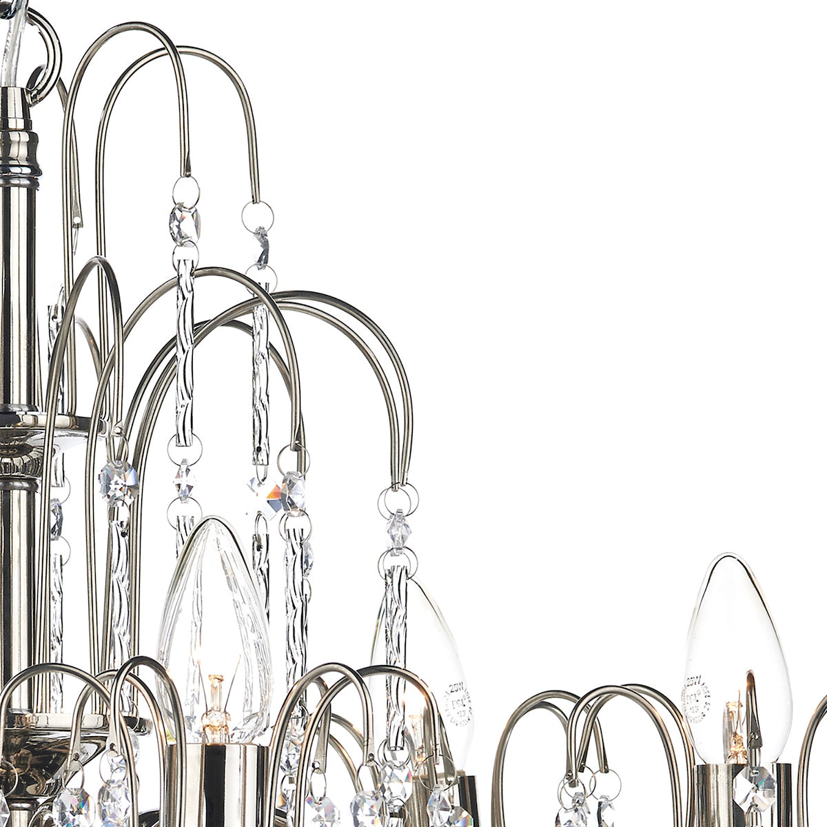 Daniella 6 Light Pendant Polished Nickel Crystal Dual Mount<br>Polished Nickel
