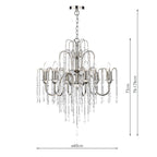 Daniella 6 Light Pendant Polished Nickel Crystal Dual Mount<br>Polished Nickel