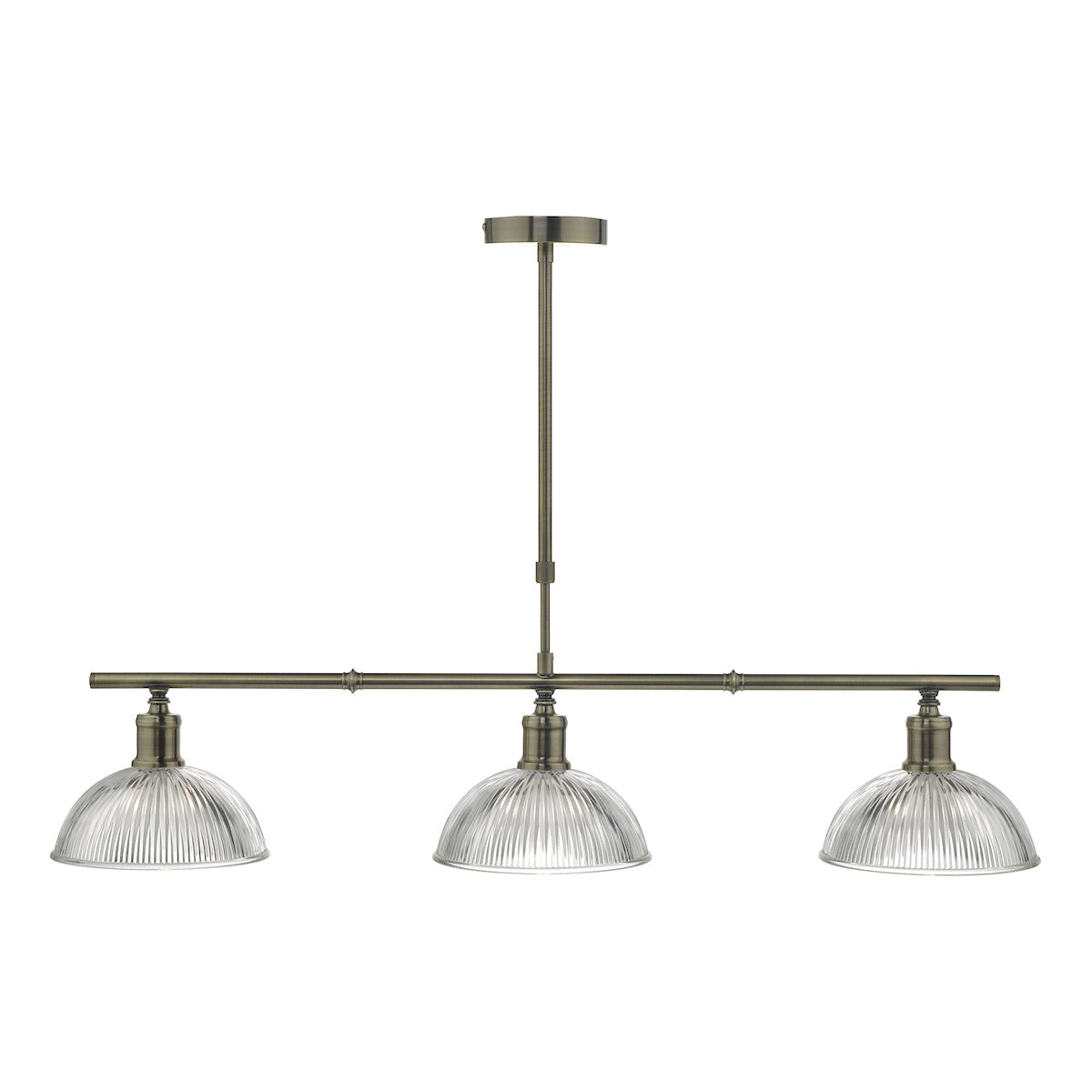 Dara 3 Light Bar Pendant Antique Brass & Glass<br>Antique Brass
