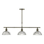 Dara 3 Light Bar Pendant Antique Brass & Glass<br>Antique Brass