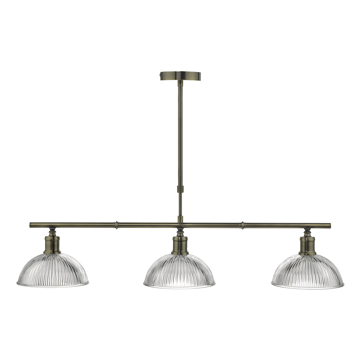 Dara 3 Light Bar Pendant Antique Brass & Glass<br>Antique Brass