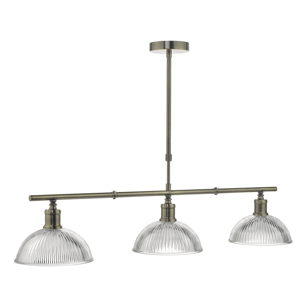 Dara 3 Light Bar Pendant Antique Brass & Glass<br>Antique Brass