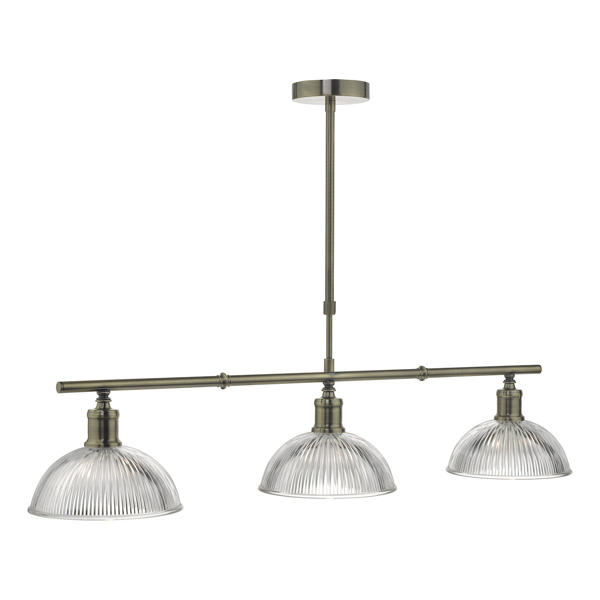 Dara 3 Light Bar Pendant Antique Brass & Glass<br>Antique Brass