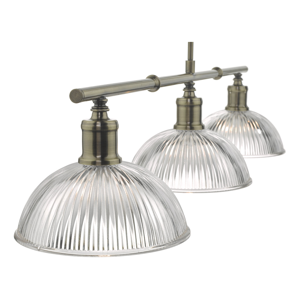 Dara 3 Light Bar Pendant Antique Brass & Glass<br>Antique Brass