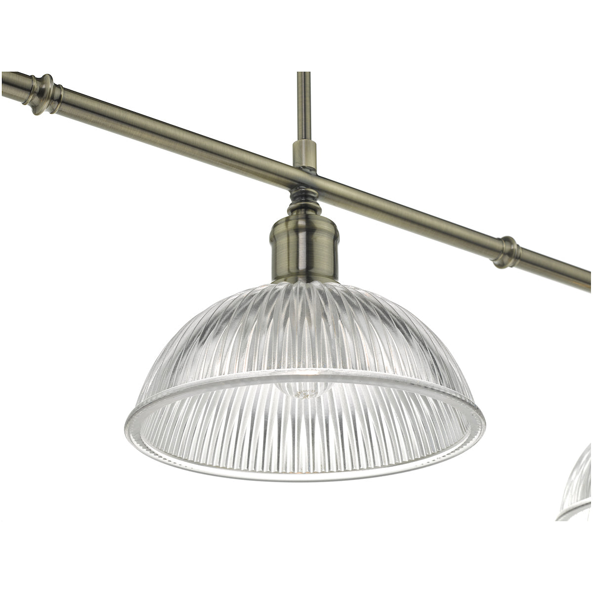 Dara 3 Light Bar Pendant Antique Brass & Glass<br>Antique Brass