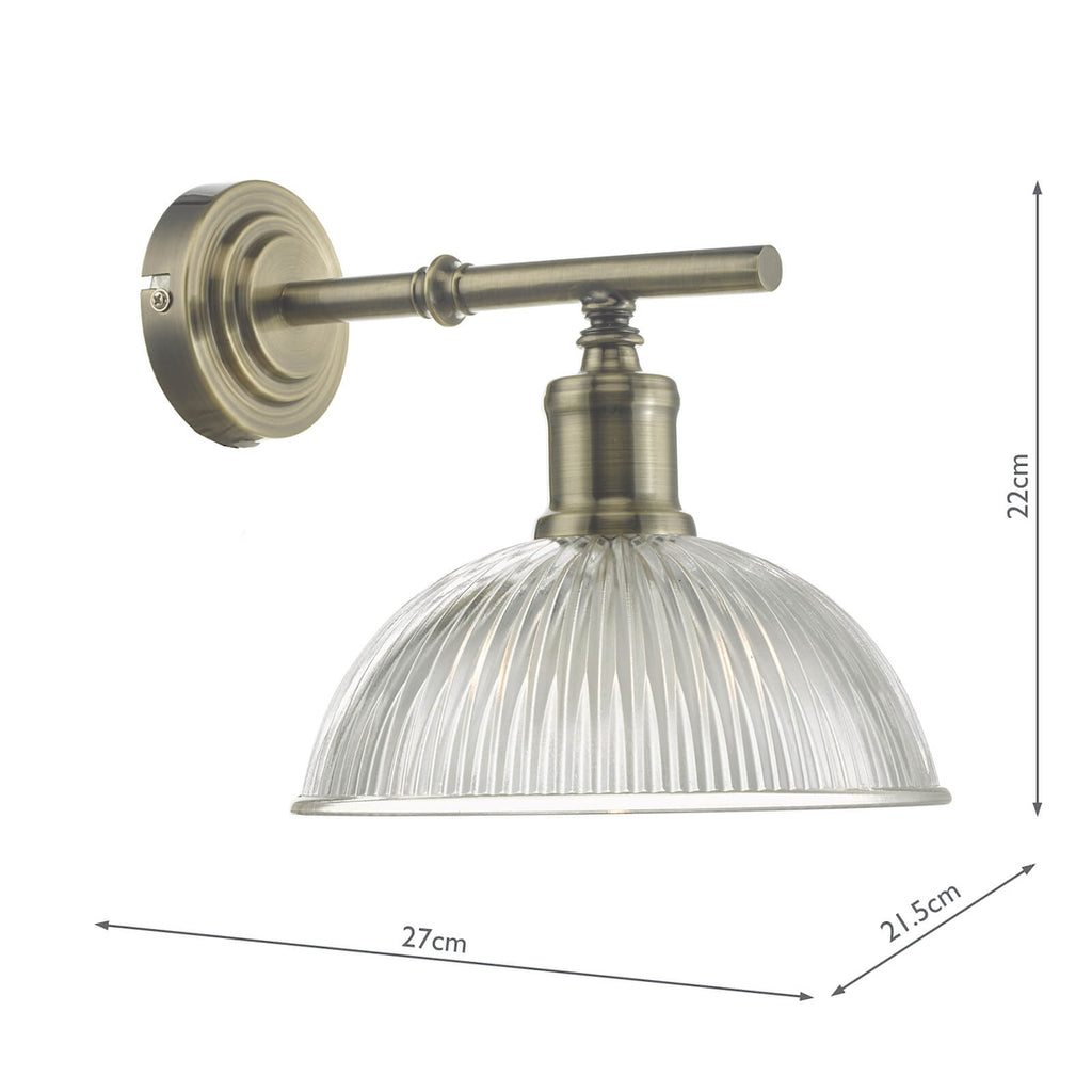 Dara Wall Light Antique Brass & Glass<br>Antique Brass