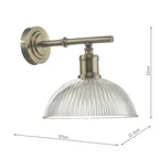Dara Wall Light Antique Brass & Glass<br>Antique Brass