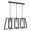 Dax 3 Light Bar Pendant Black & Polished Chrome<br>Matt Black