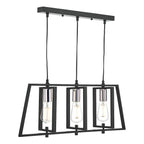 Dax 3 Light Bar Pendant Black & Polished Chrome<br>Matt Black