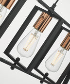 Dax 3 Light Bar Pendant Black & Polished Chrome<br>Matt Black