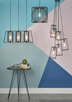 Dax 3 Light Bar Pendant Black & Polished Chrome<br>Matt Black