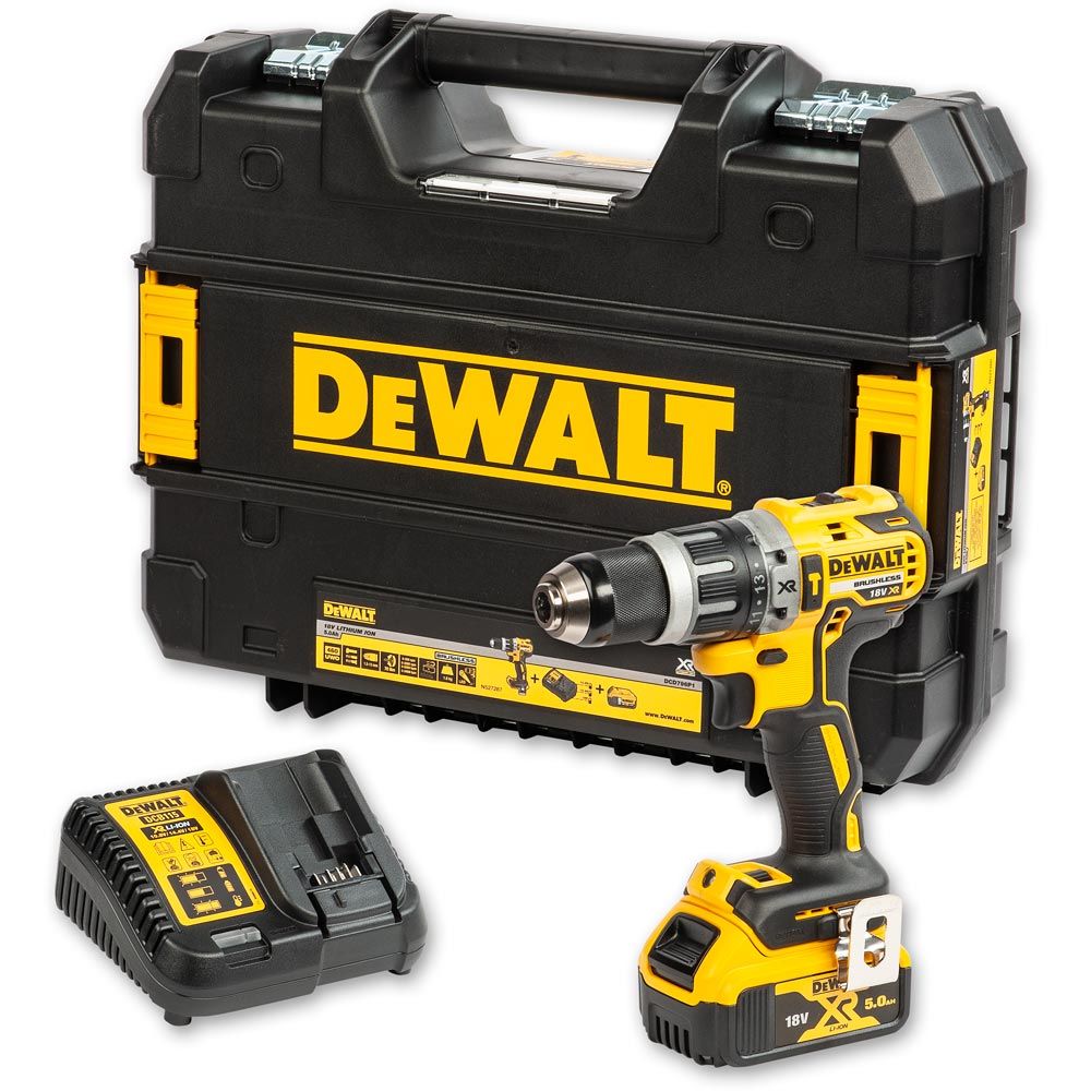 Dewalt DCD796P1 XR Brushless Combi Drill With 1 x 5.0ah Battery