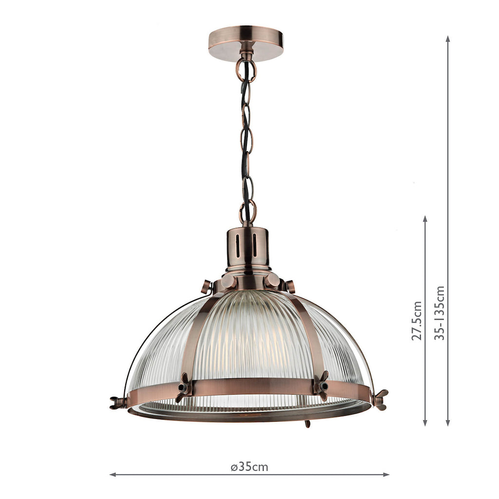 Debut 1 Light Pendant Brushed Antique Copper<br>Antique Copper