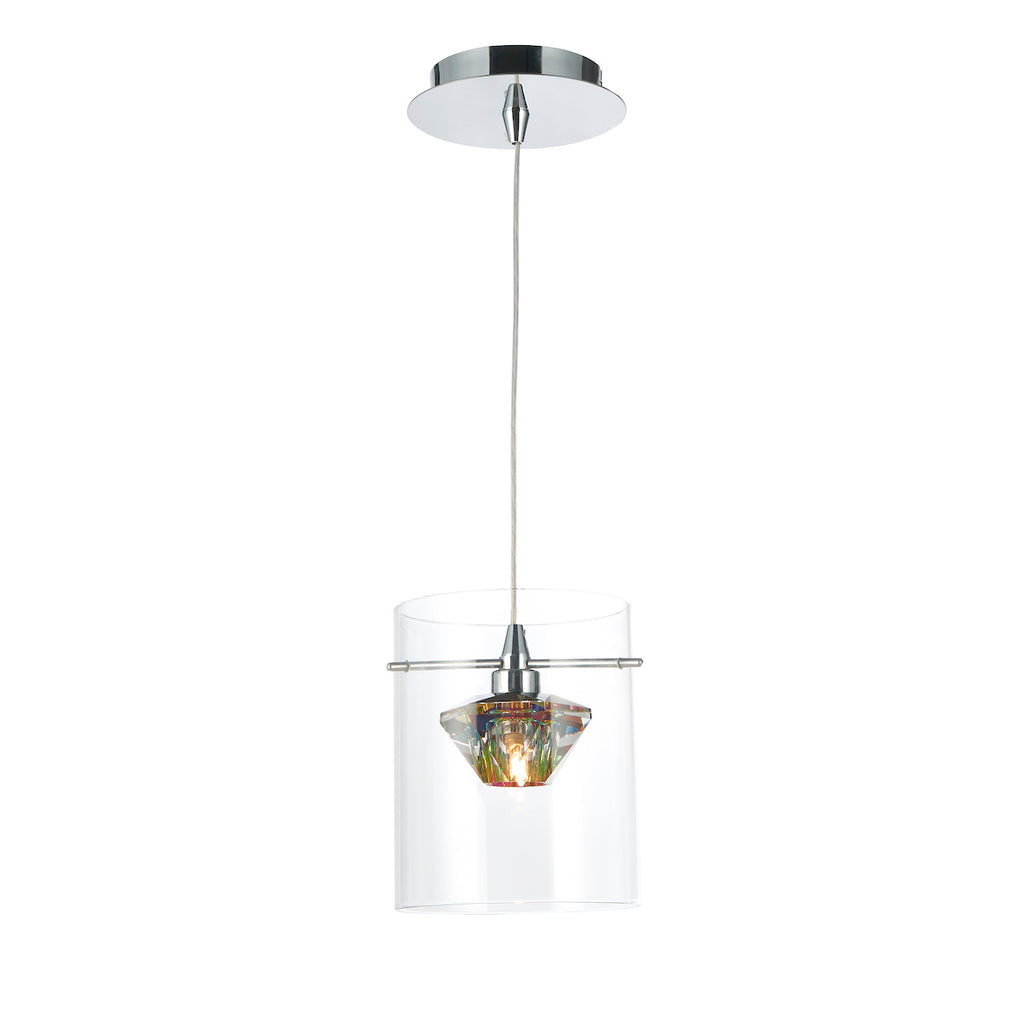 Decade 1 Light Pendant Polished Chrome/Clear<br>Polished Chrome