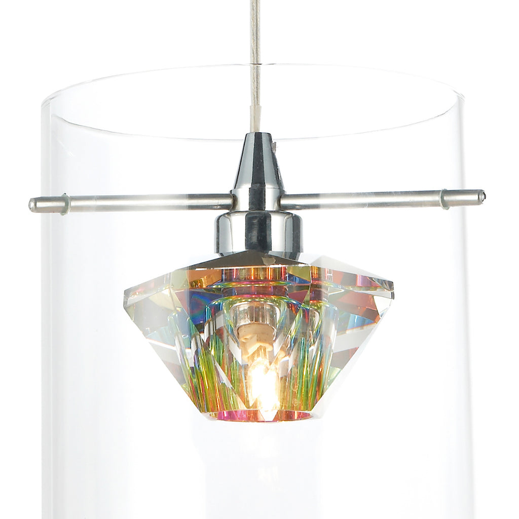 Decade 1 Light Pendant Polished Chrome/Clear<br>Polished Chrome
