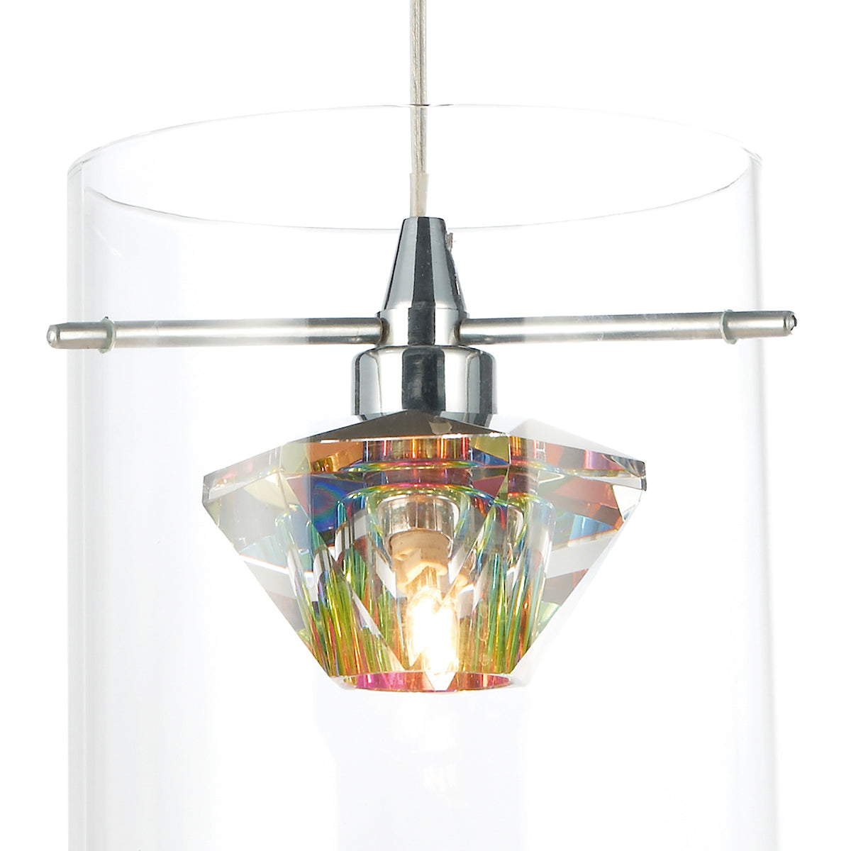 Decade 1 Light Pendant Polished Chrome/Clear<br>Polished Chrome