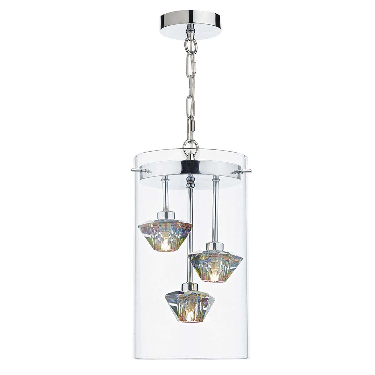 Decade 3 Light Pendant Polished Chrome Glass<br>Polished Chrome