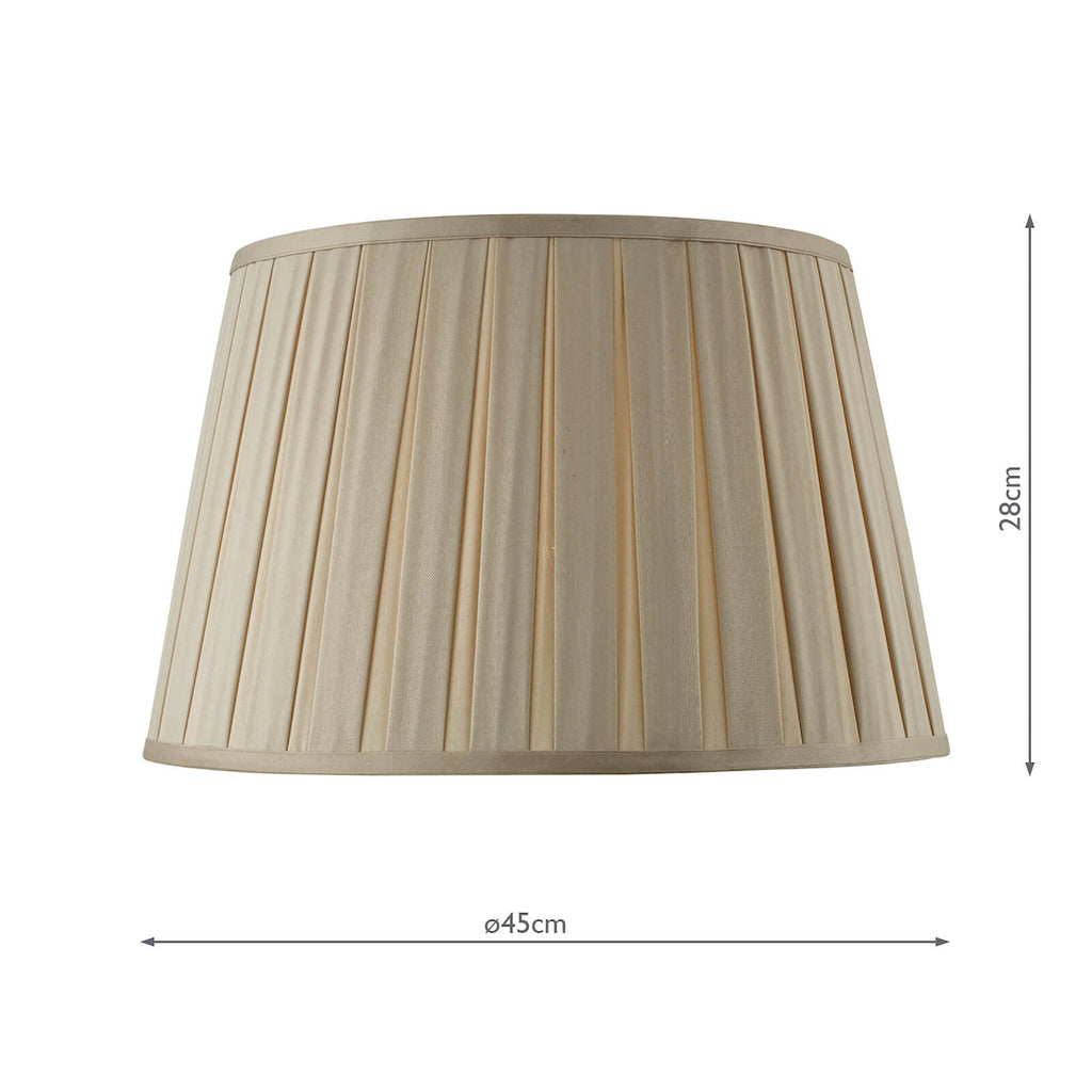 Degas Taupe Faux Silk Tapered Drum Shade 45cm<br>Taupe