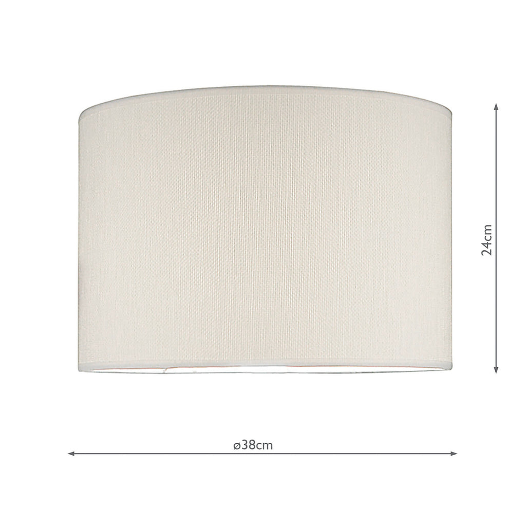Delta Ivory Cotton Drum Shade 38cm<br>Ivory