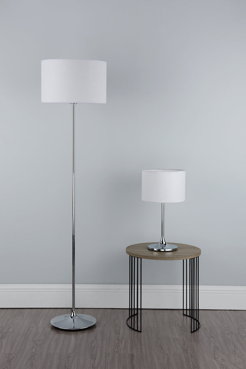 Delta Table Lamp Polished Chrome With Shade <br>Polished Chrome