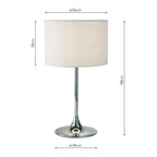 Delta Table Lamp Polished Chrome With Shade <br>Polished Chrome