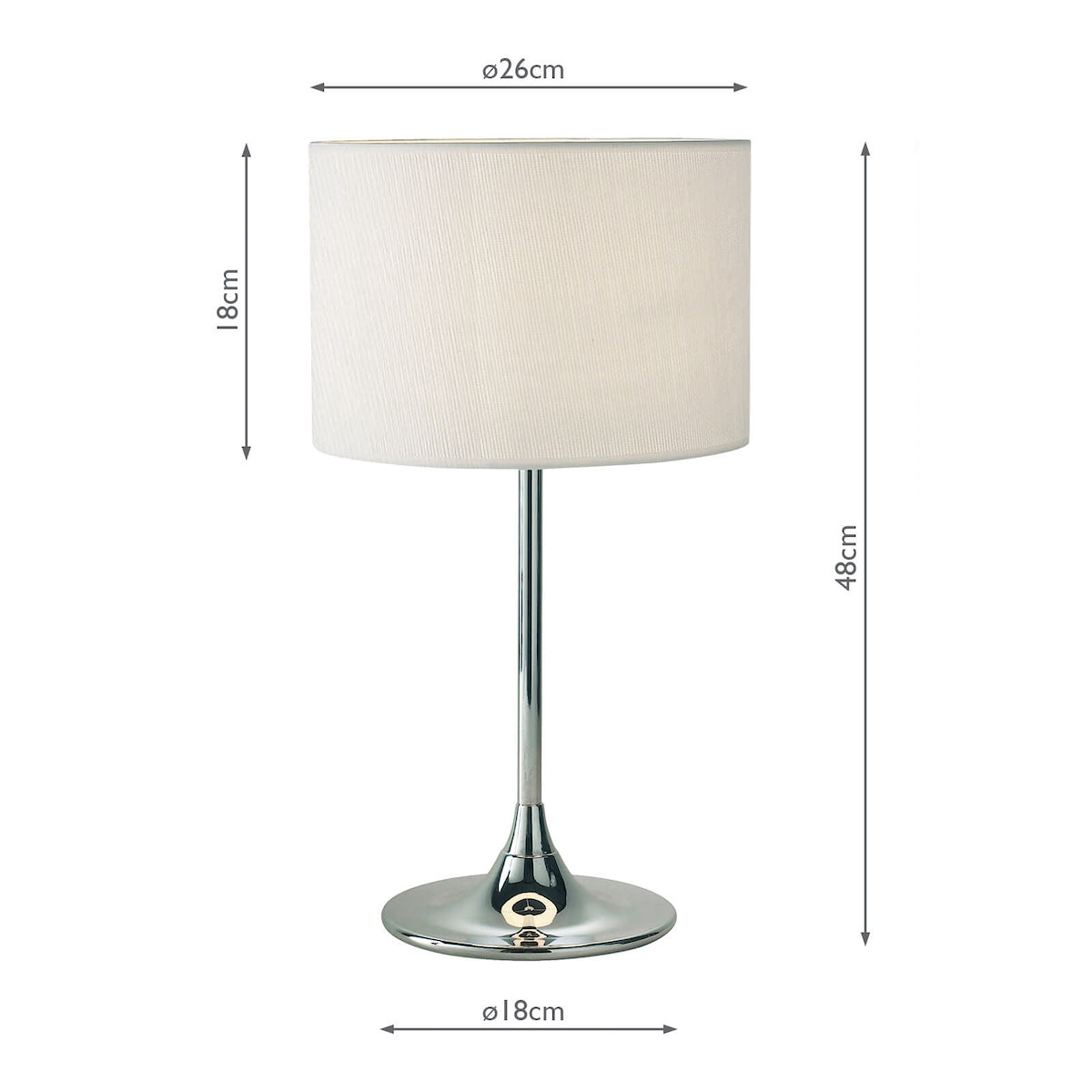 Delta Table Lamp Polished Chrome With Shade <br>Polished Chrome