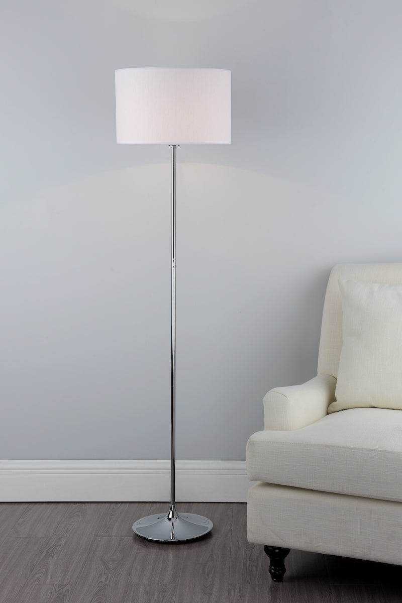 Delta Floor Lamp Polished Chrome With Shade <br>Polished Chrome