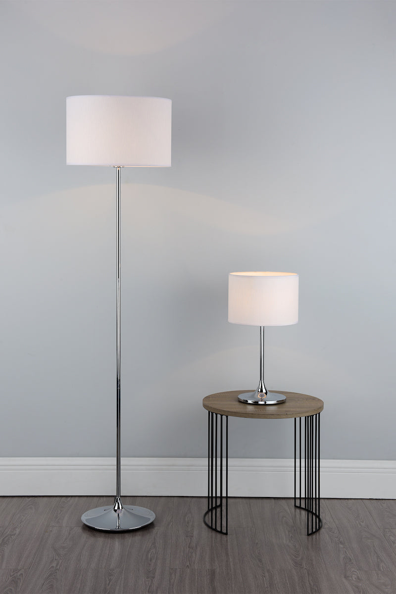 Delta Floor Lamp Polished Chrome With Shade <br>Polished Chrome