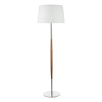 Detroit Floor Lamp Satin Nickel Walnut Detail Base Only<br>Satin Nickel