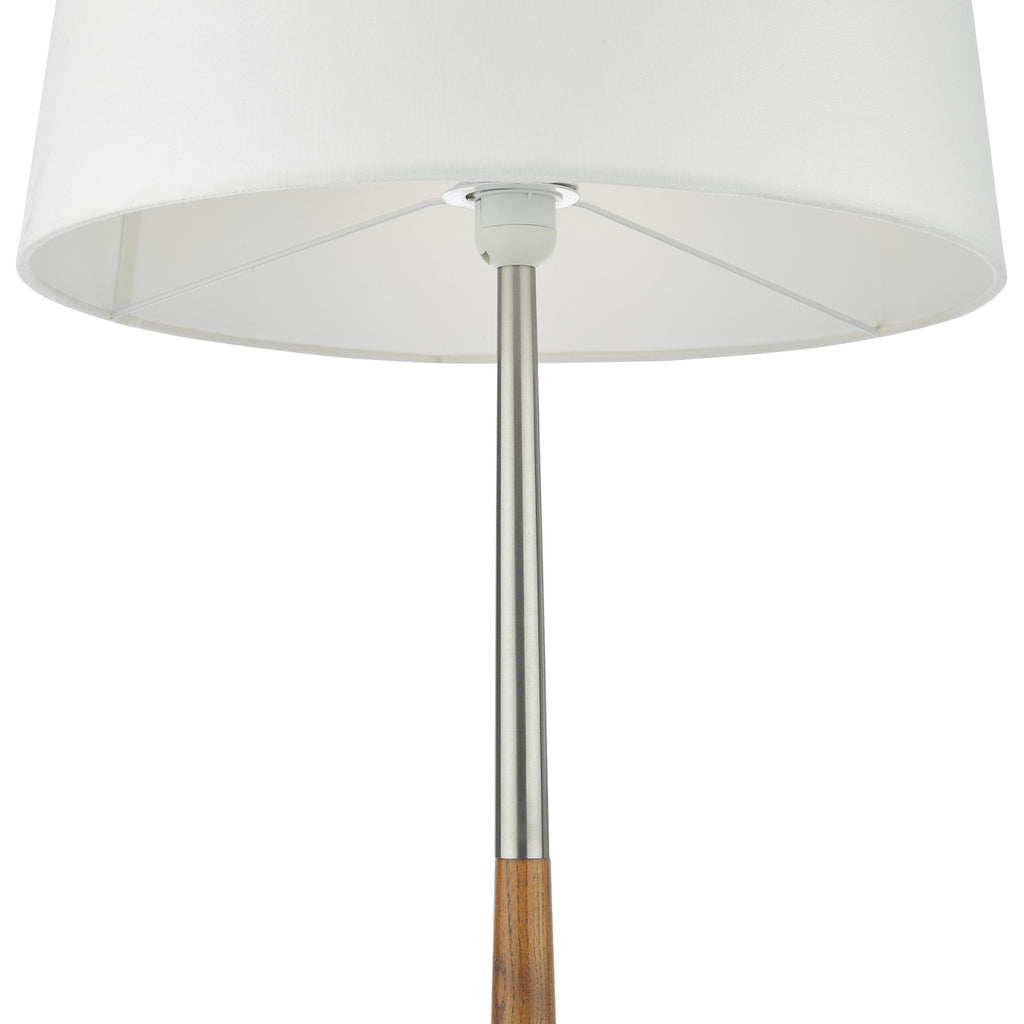 Detroit Floor Lamp Satin Nickel Walnut Detail Base Only<br>Satin Nickel