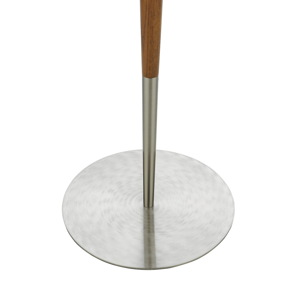 Detroit Floor Lamp Satin Nickel Walnut Detail Base Only<br>Satin Nickel