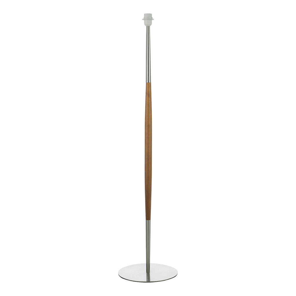 Detroit Floor Lamp Satin Nickel Walnut Detail Base Only<br>Satin Nickel