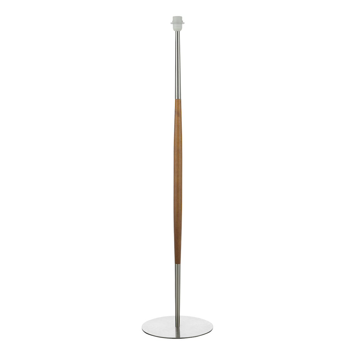 Detroit Floor Lamp Satin Nickel Walnut Detail Base Only<br>Satin Nickel