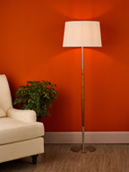 Detroit Floor Lamp Satin Nickel Walnut Detail Base Only<br>Satin Nickel