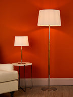 Detroit Floor Lamp Satin Nickel Walnut Detail Base Only<br>Satin Nickel