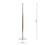 Detroit Floor Lamp Satin Nickel Walnut Detail Base Only<br>Satin Nickel