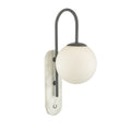 Deuce Bathroom Wall Light Marble Opal Glass IP44<br>Marble Polished Stone