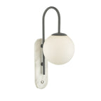Deuce Bathroom Wall Light Marble Opal Glass IP44<br>Marble Polished Stone