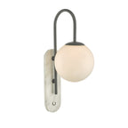 Deuce Bathroom Wall Light Marble Opal Glass IP44<br>Marble Polished Stone
