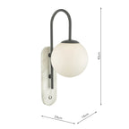 Deuce Bathroom Wall Light Marble Opal Glass IP44<br>Marble Polished Stone