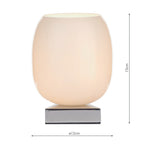 Dino Touch Table Lamp Polished Chrome White Glass<br>Polished Chrome