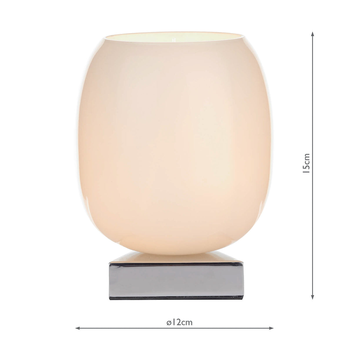 Dino Touch Table Lamp Polished Chrome White Glass<br>Polished Chrome