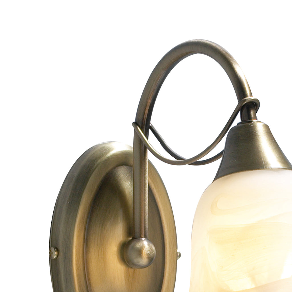 Doublet Wall Light Antique Brass Alabaster Glass<br>Antique Brass