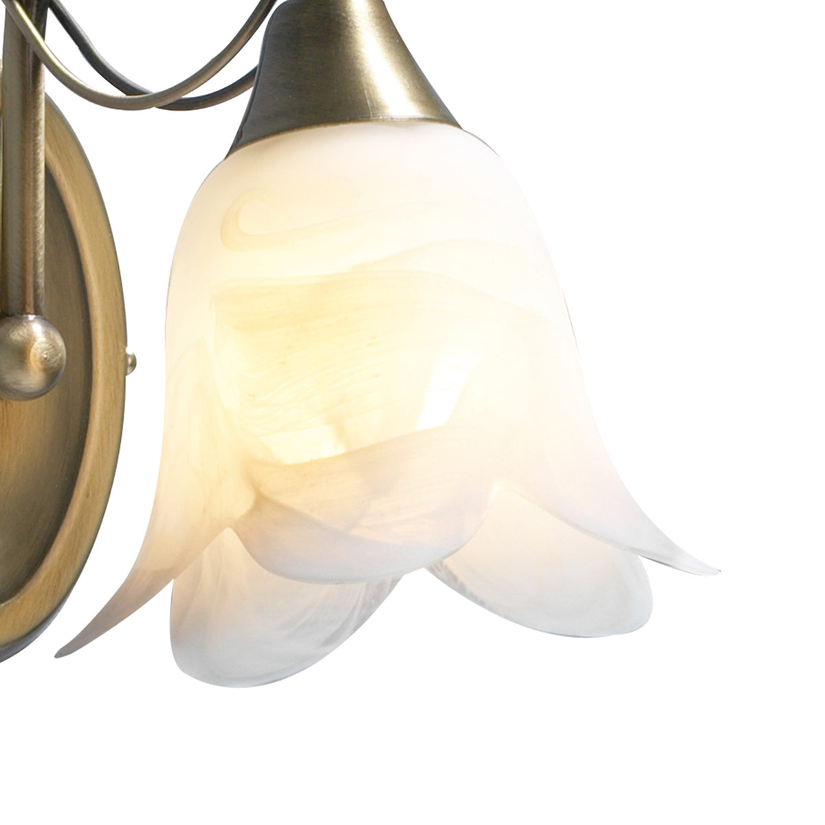 Doublet Wall Light Antique Brass Alabaster Glass<br>Antique Brass