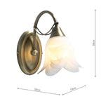 Doublet Wall Light Antique Brass Alabaster Glass<br>Antique Brass
