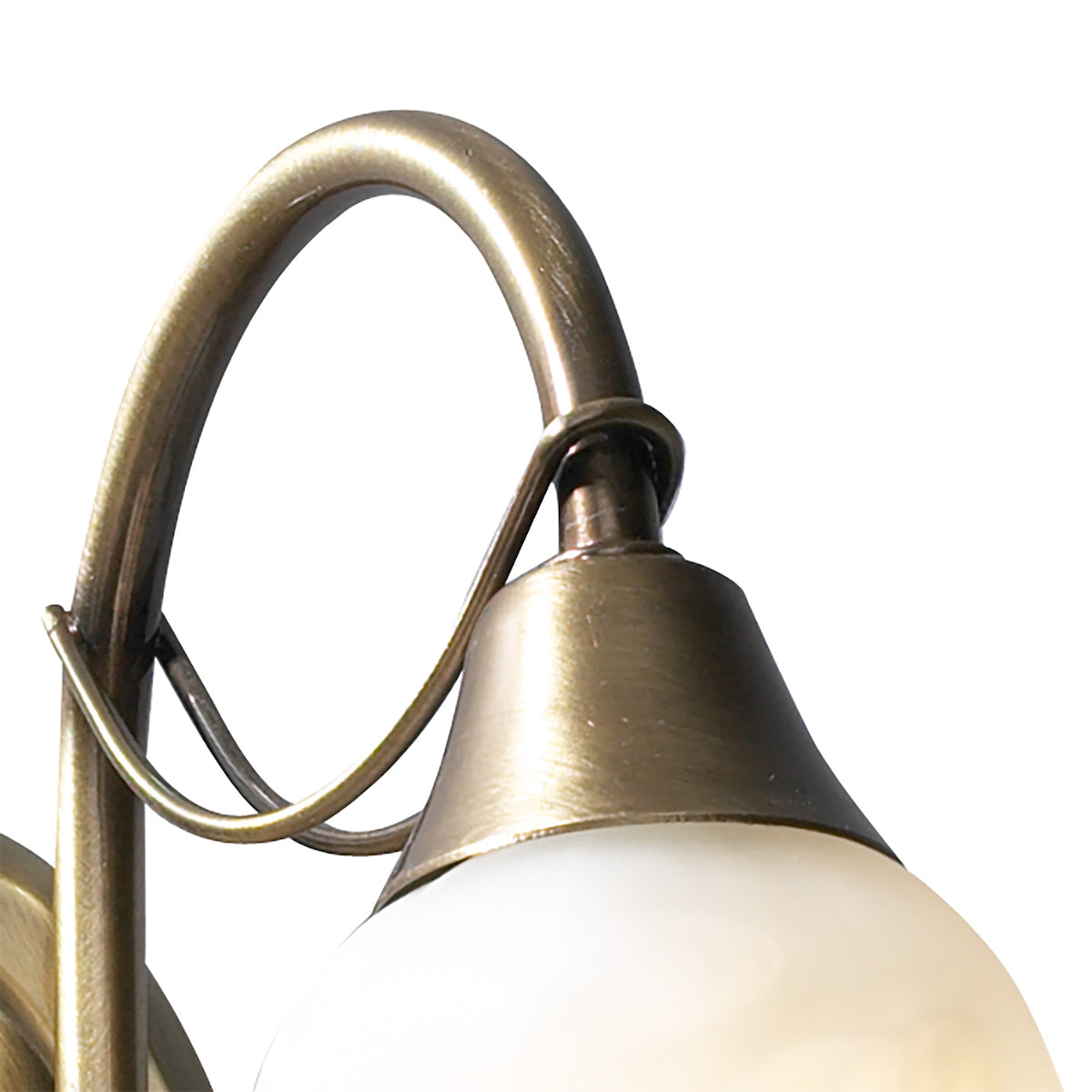 Doublet Double Wall Bracket Antique Brass complete with Alabaster Glass<br>Antique Brass