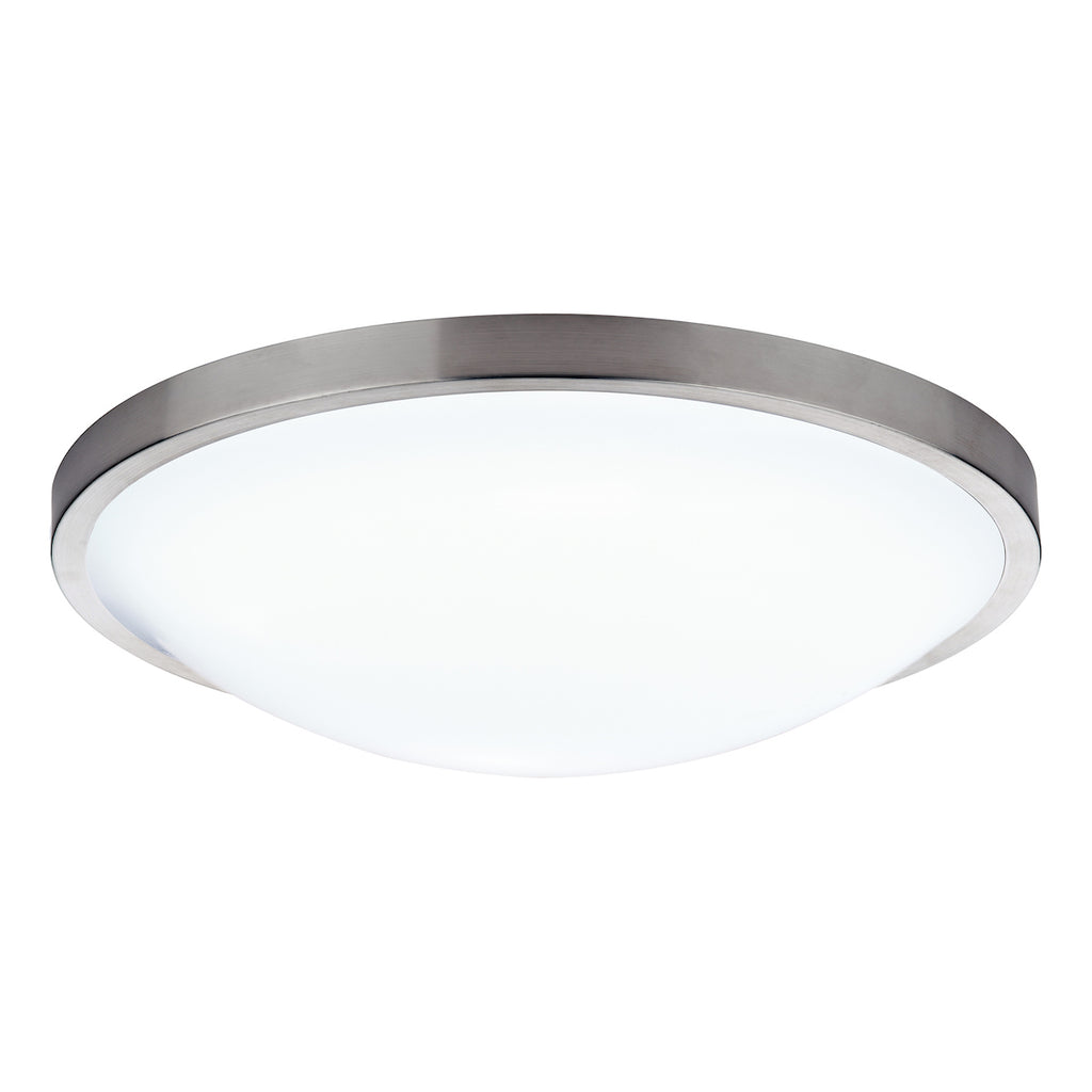 Dover Bathroom Flush Satin Chrome White Acrylic IP44 <br> Satin Chrome